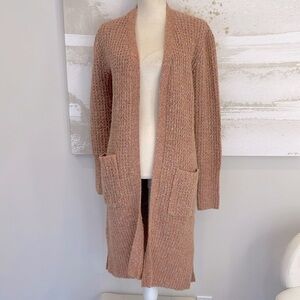 Jessica Simpson Long Knit Cardigan with Pockets “Creamsicle”